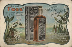 Foss' Pure Extract Vanilla Advertising Postcard Postcard Postcard