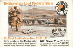 Northwestern Land Products Show, Northern Pacific St. Paul, MN Advertising Postcard Postcard Postcard