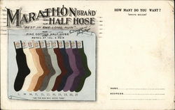 Marathon Brand Half Hose Socks Postcard