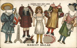 Mascot Bread / Condon Bakery - Children from many lands New Dressing Doll Postcard