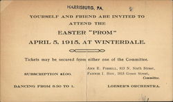 Easter Prom April 5, 1915 at Winterdale Postcard