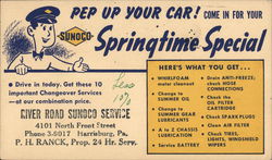 Sunoco Springtime Special, River Road Sunoco Service Postcard