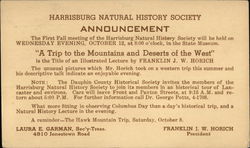 Harrisburg Natural History Society Announcement Pennsylvania Advertising Postcard Postcard