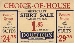 Doutrichs "Always Reliable" Clothes Harrisburg, PA Advertising Postcard Postcard