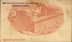 Harrisburg Boot & Shoe Manufacturing Company, Limited Pennsylvania Advertising Postcard Postcard