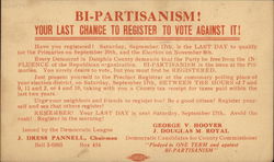 Bi-Partisanism! Your Last Chance to Register to Vote Against it! Harrisburg, PA Advertising Postcard Postcard