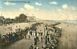 Auto Racing On Old Orchard Beach Maine Postcard Postcard