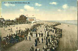 Auto Racing On Old Orchard Beach Postcard