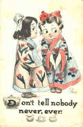 Don't tell nobody never, ever. Asian Postcard Postcard