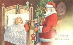 A Merry Christmas Santa Claus Postcard Postcard