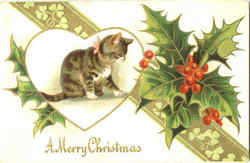 A Merry Christmas Cats Postcard Postcard