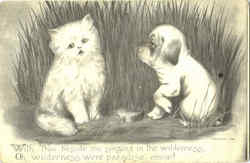 Puppy and Kitten Postcard