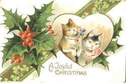 A Joyful Christmas Cats Postcard Postcard