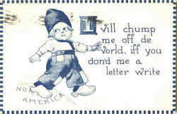 I Vill chump me of de vorld Dutch Children Postcard Postcard