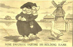 Mine Favoride Pastime Iss Holding Hans Postcard