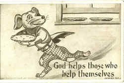 God Helps Those Who Help Themselves Postcard