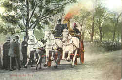 Going To The Fire Firemen Postcard Postcard