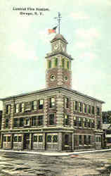 Central Fire Station Postcard