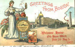 Greetings From Boston Postcard