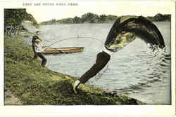 They Are Biting Well Here Postcard