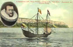 Henry Hudson Sailing In The Half Moon Boats, Ships Postcard Postcard