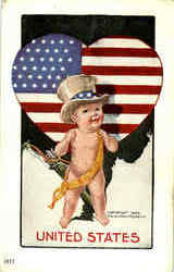 United States Baby National Cupid Series Postcard