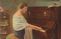 Pianist Postcard