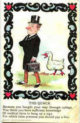 The Quack Doctors & Medicine Postcard Postcard