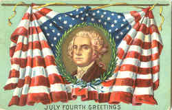 July Fourth Greetings Postcard