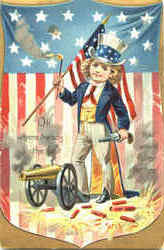 Oh, Where Treads The Foot 4th of July Postcard Postcard