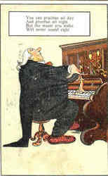 Piano Player Postcard