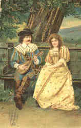 Courtship by Lute Music Postcard Postcard