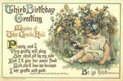 Third Birthday Greeting Postcard