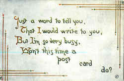 Just a word to tell you Postcard