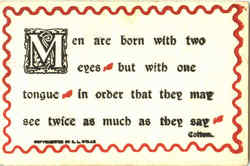 Men are born with two eyes Postcard