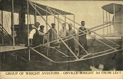 Group of Wright Aviators - Orville Wright 3rd from left Postcard Postcard Postcard