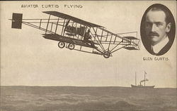 Aviator Curtis Flying - Glen Curtis Postcard