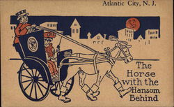 The Horse with the Hansom behind Atlantic City NJ New Jersey Postcard Postcard Postcard