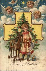 A Merry Christmas Angels Postcard Postcard Postcard