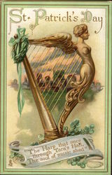 St. Patrick's Day - Irish harp Postcard Postcard Postcard