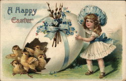 Happy Easter With Children Postcard Postcard Postcard