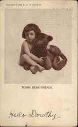 Child Holding a Large Teddy Bear Children Postcard Postcard Postcard