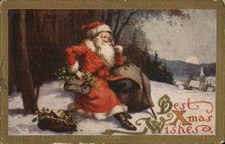 Best Xmas Wishes Santa Claus Postcard Postcard Postcard