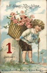 A Happy New Year 1 January New Year's Postcard Postcard Postcard