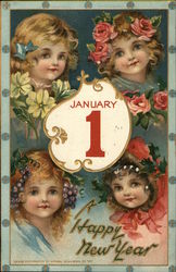 January 1 A Happy New Year Postcard