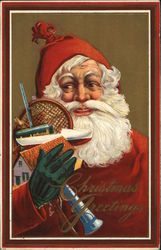 Christmas Greetings Santa Claus Postcard Postcard Postcard