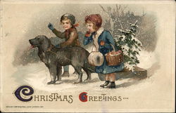 Christmas Greetings Children Postcard Postcard Postcard