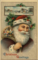 Christmas Greeting Santa Claus Postcard Postcard Postcard