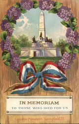 Lincoln's Monument, Springfield IL surrounded by grapes - In Memoriam to those who died for us Memorial Day Postcard Postcard Postcard