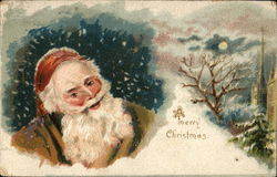 A Merry Christmas - Santa in the snow Santa Claus Postcard Postcard Postcard